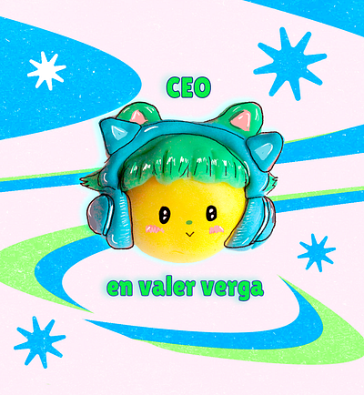 CEO 3d analog animation cat girl cute graphic design ilustration japan social media thumbnail