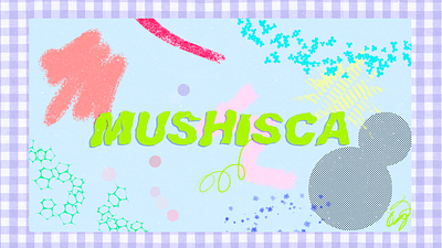 mushisca banner content creator creative cute fun logo online store small business social media