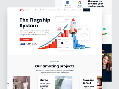 Digital Rocket marketing agency agency design digital homepage interface marketing modern rocket ui ux ui design web design website