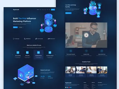 Ryptocash Landing Page adobe xd crypto figma landing page product design ryptocash template ui ui ux uiux uiux design ux web design web site