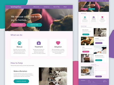 WeHelpCats cats figma landingpage nonprofit ui uidesign volunteer