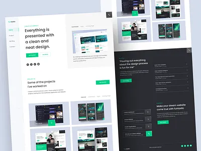 Funtastic - Creative Agency Website agency agency web agency website clean design clean landing page creative agency design personal website portofolio portofolio landing page portofolio web ui uiux ux web web portofolio webdesign website website agency