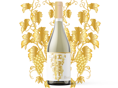 2019 Chardonnay - Natural Wine Label Design beer art brand branding craft beer design foil gold grape graphic design illustration label leaves logo natural package package design photoshop vector wine yellow