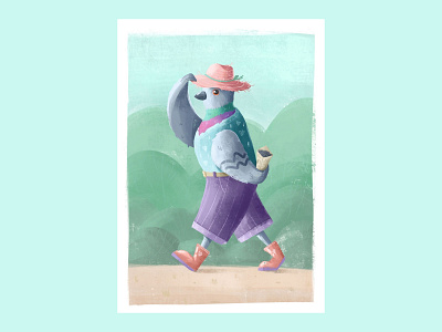 Pigeon, a simple guy. character illustration pigeon procreate голубь