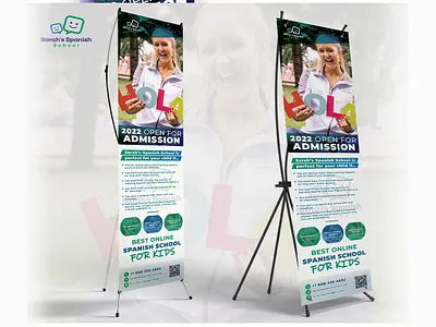 Admission Rollup Banner admission banner banner design child children design education graphic design kid kindergarten online preschool pullup pullup banner roll up banner rollup school spanish study teacher