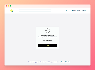 Transaction submitted page crypto design transaction ui web3