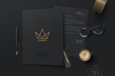 Free Black Branding Mockups architect black brand brand mockup branding branding mockup branding mockups corporate creator design drinking flatlay gold menu mockup print print design print template stationery style