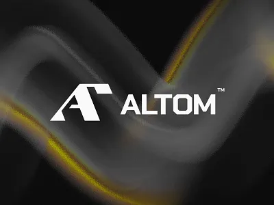 ALTOM black branding design futuristic home logo modern pattern remodeling rough shapes simple typography vector