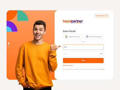 Hepsipartner Login page account design ecommerce form hepsiburada landingpage login minimal redesign sign up ui uikit ux web