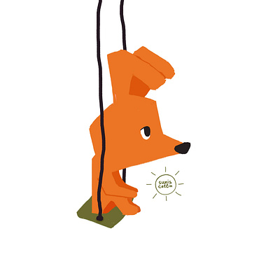 Swing time 2d animals art character design characters colorful colors concept design flat graphic design illustration logo orange