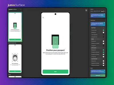 Jumio Surface Tool 2.0 🎨 app client custom design development flutter tool ui ux web webapp whitelabel