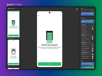 Jumio Surface Tool 2.0 🎨 app client custom design development flutter tool ui ux web webapp whitelabel