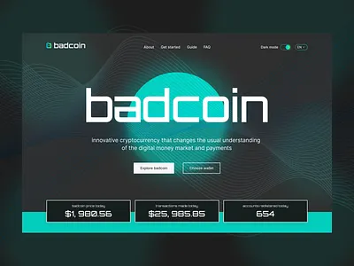 Badcoin home page design - Concept coin concept crypto design landing logo nft typography ui ux web design