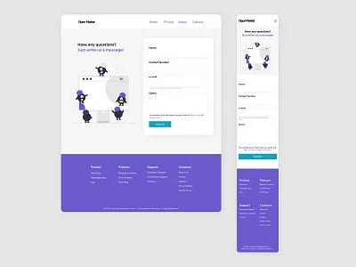 Contact us form concept -