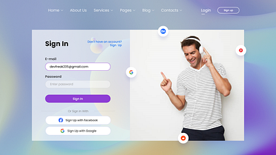 Zema-Tech Sign-In Form adobe xd business clean devfreak digital agency it solution login form minimal saas sign in startup ui web design website zema tech