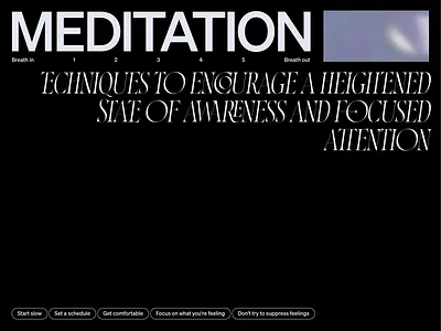 Meditation art direction branding layout typography ui web