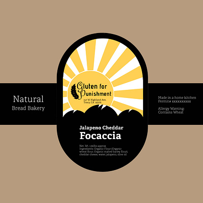 Product Label for Bread Bakery
