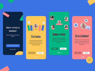 NOSSA! Onboarding app app design branding design illustration interface interface design minimal mobile mobile app mobile apps mobile design ui ui design ui ux ui ux ux ux design