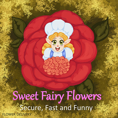 Flower delivery logo art artwork brand branding design drawing flower delivery graphic design illustration logo painting