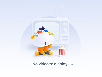 No video to display 3d cattle cow default page design error page graphic design illustration no video popcorn tv ui video 插图 海报 缺省页 设计 错误页