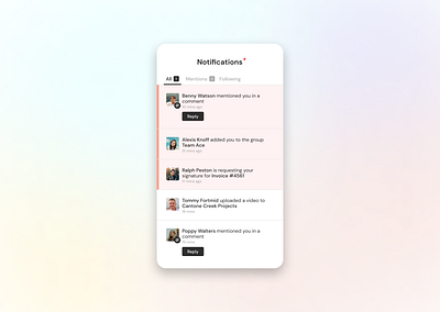 Daily UI #049 - Notifications activity feed activity feed design app design daily ui 049 daily ui day 49 dailyui notifications notifications design ui ui design web design