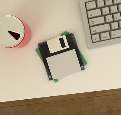 Floppy McFlopperson 3d c4d floppy fun octane old render test vintage