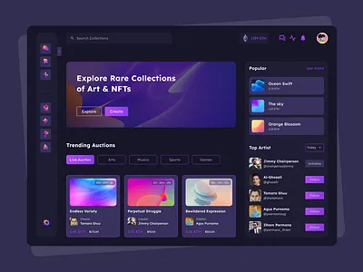 NFT Marketplace Website ui design web design