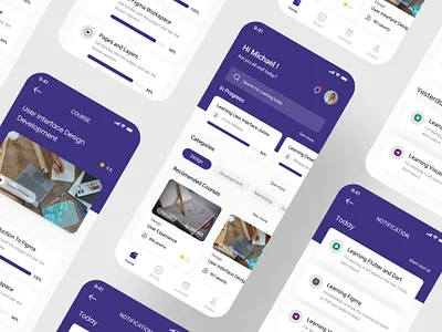 Online Learning awesome layout clean learning mobile online onlinelearning ui uiux ux