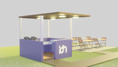 3D Cafe Stalls 3d