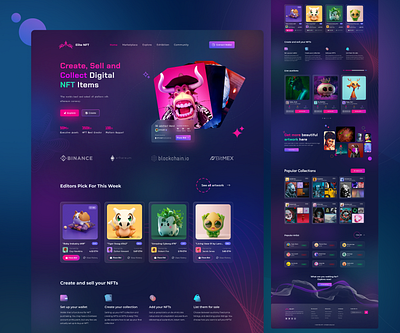 Elite NFT Landing Page Design blockchain cryptocraft landing page metaverse nft nft design nft landing page design nft market nft marketplace nft web trend ui design uiux web design website design