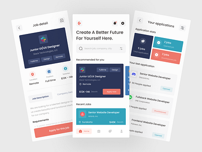 Pedamelan - Job Finder Mobile App career employee find job find work hire hiring ios job job find job finder job listing job platform job portal job search mobile app ui design uiux design uiuxdesign