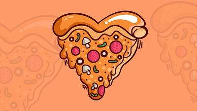 Pizza Love design digital illustration digitalart illustration logo pizza