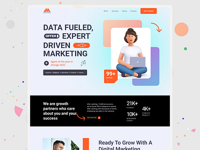 Digital Marketing Landing Page Design 3d clean crypto design digital marketing graphic design landingpage logo marketing nft responsive ui ui ux website