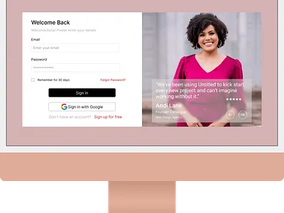 Log-in Landing Page app design typography ui ux