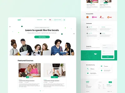 Language Learning Platform - Web UI clean design english learning flat ielts illustration learn learn language learning learning platform minimal platform school student teacher ui uidesign uiux web ui website