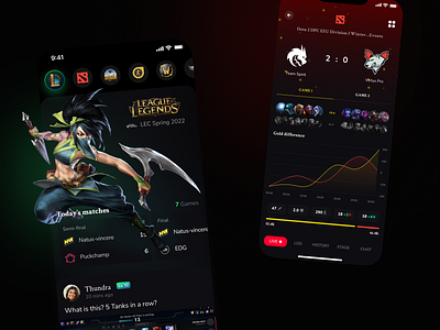 Game News & Stats app app application design dota games lol mobile nft ui ux