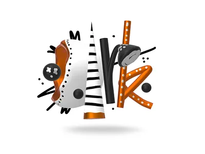 Dark 3D Lettering 3d illustration latin lettering nomad nomadsculpt procreate