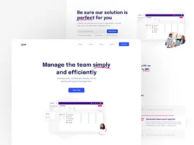 Landing page concept clean concept dailyui erp figma landing page modren saas web design