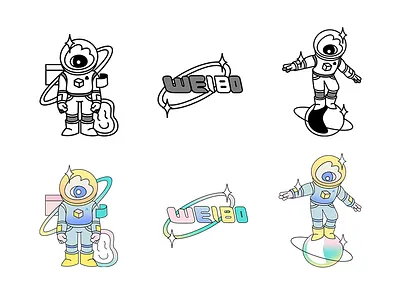 WEIBO STICKER design illustration ps 插画、ui