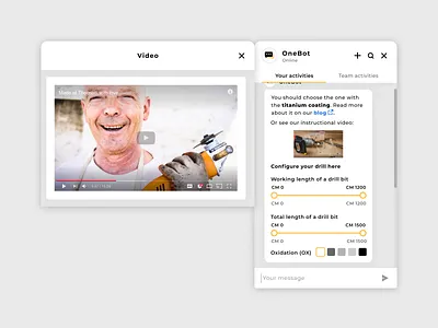OneBot- Configurator app button configurator cta design minimal mobile slider tabbar ui video