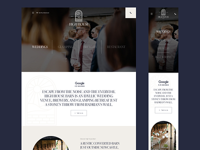 High House Barn: Homepage design home homepage landing page ui ux website