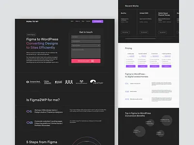 Figma2WP dark design development download free illustration product trend ui uiux web website website design wordpress