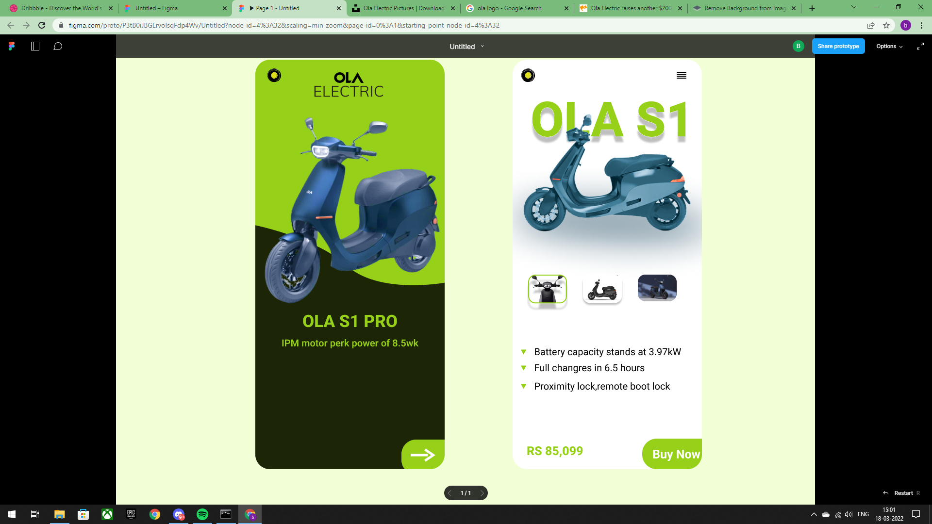 UI design in Figma for OLA Electric by Sundari on Dribbble