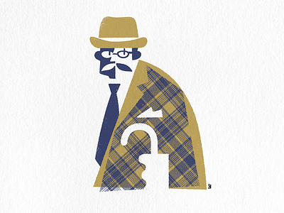 Old man graphic design illustration
