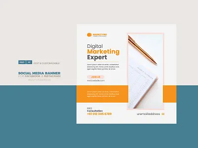 Digital Marketing Social Media Post ads advertising agency clean consultancy corporate creative design digital marketing banner flyer graphic design instagram marketing minimal modern multipurpose networking professional promotion social media post web banner