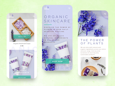 Organic skincare website beauty brand design creative design graphic design health illustration lavender online shop organic plants skincare ui design uidesign user experience ux design uxdesign web design wellness women