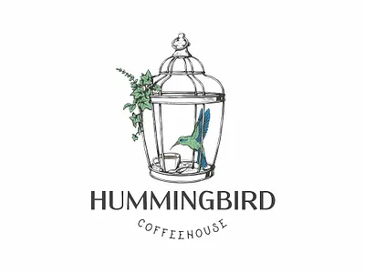 Hummingbird Coffeehouse branding design logo vector