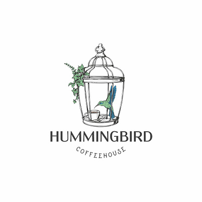Hummingbird Coffeehouse branding design logo vector