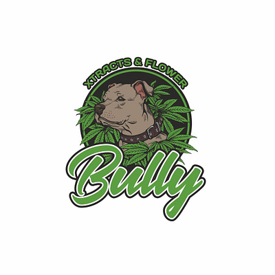 Bully Xtracts & Flower branding design dog illustration logo vector