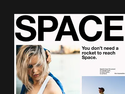 Sports brand concept exploration No. 3 branding design graphic design grid inspiration landing layout modern product design sans serif sports typography ui urban web design